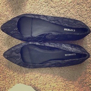 Black lace flats